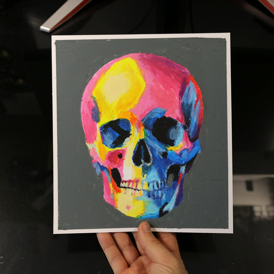 Dibujo original calavera multicolor