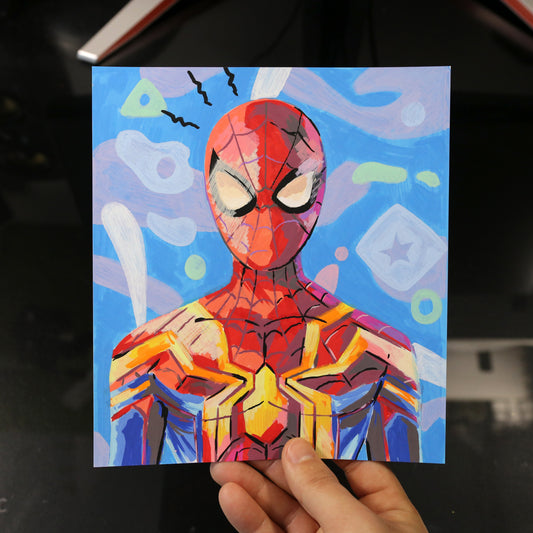 Dibujo original Spiderman con fondo colorido