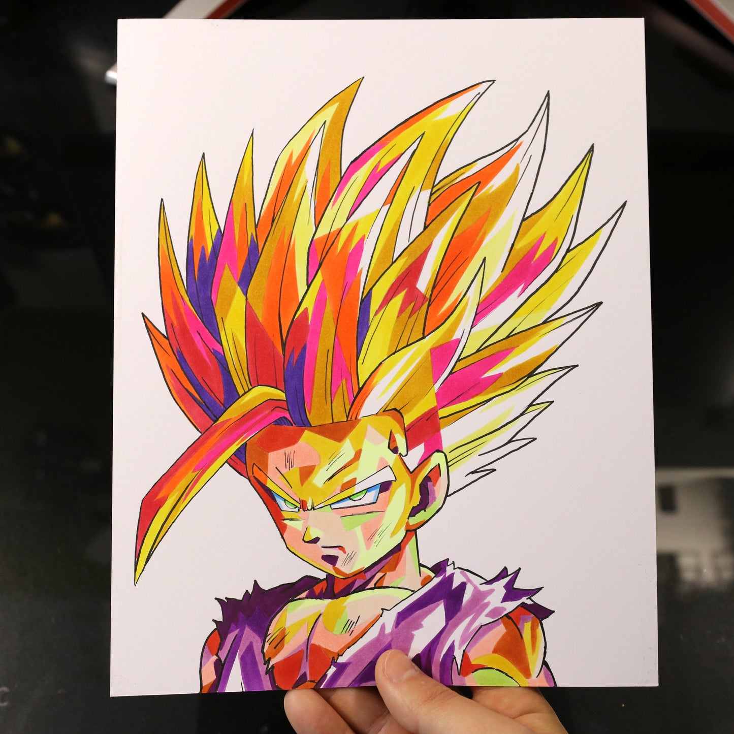 Dibujo original Gohan SSJ estilo Pop Art