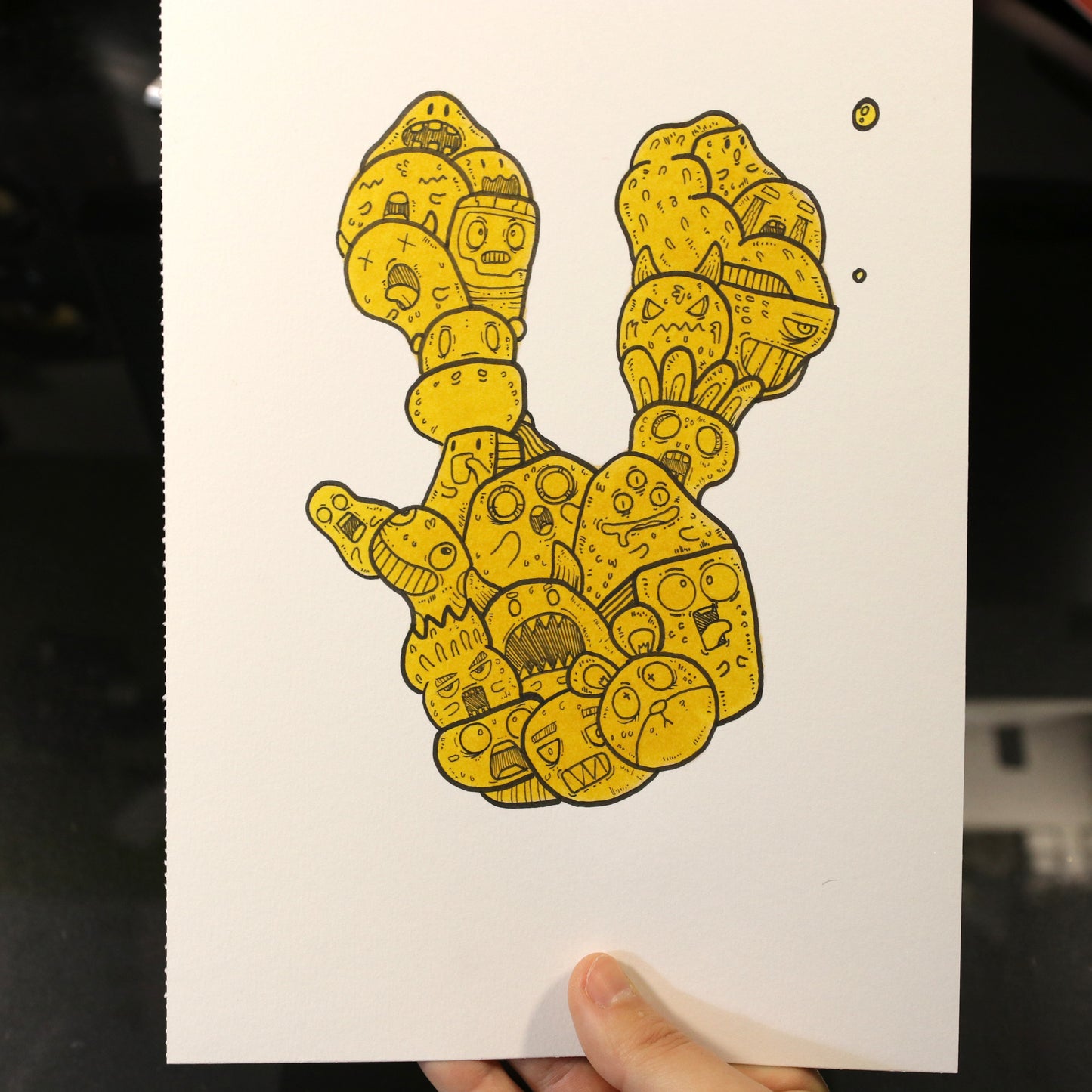 Dibujo original (SET) de 3 dibujos Doodle Art