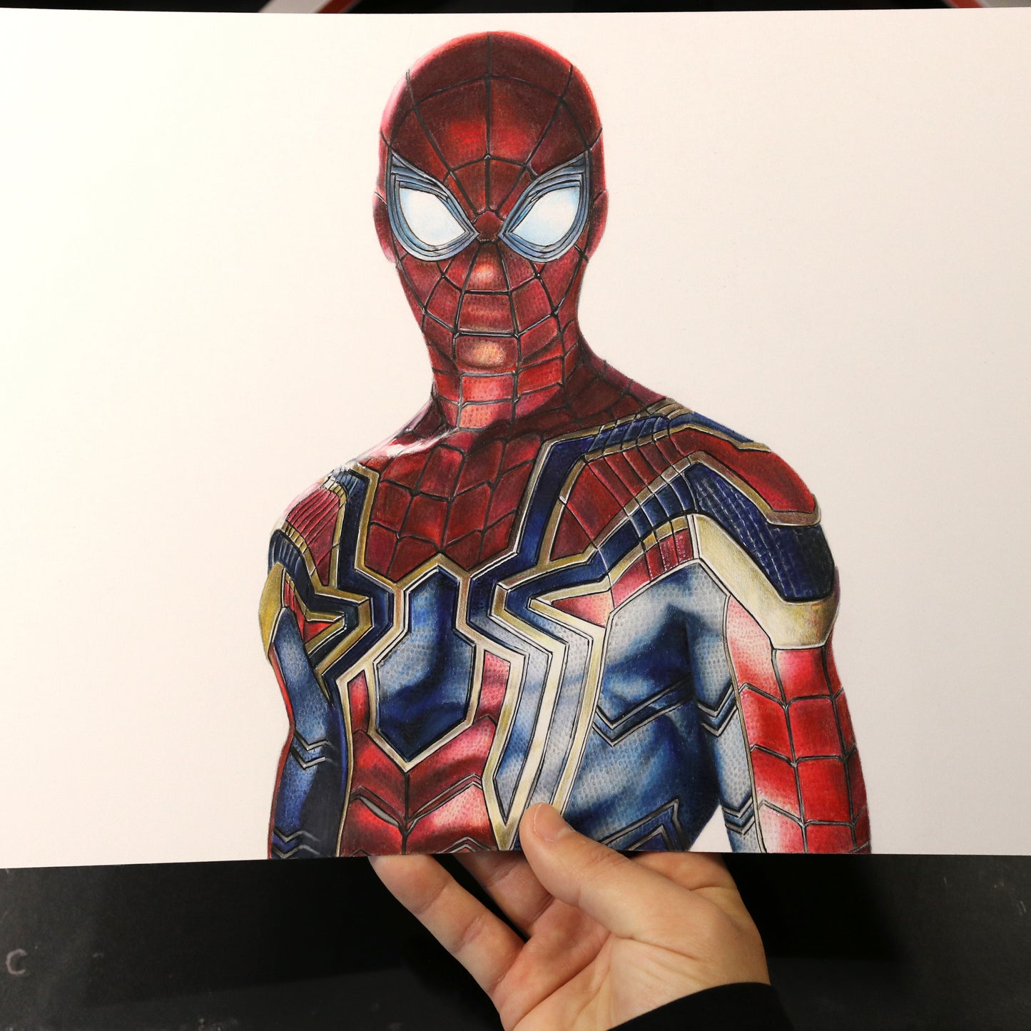 Dibujo original Spiderman realista (Iron Spider Suit)