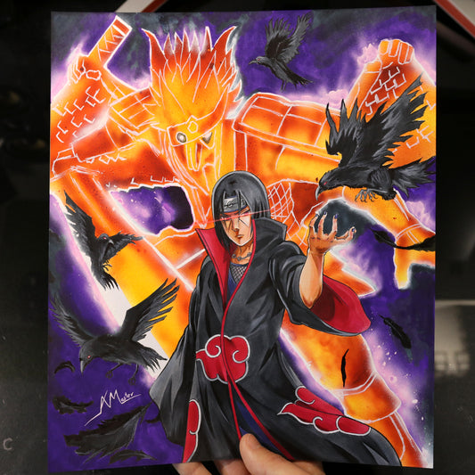 Dibujo original Itachi con el Susanoo