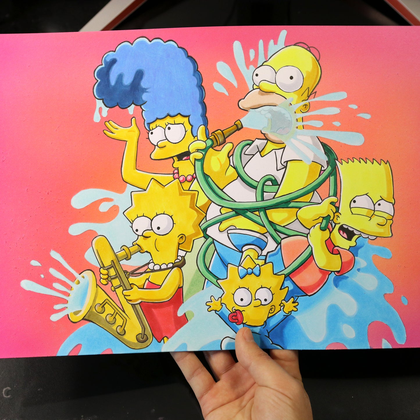 Dibujo original Simpsons (familia completa)