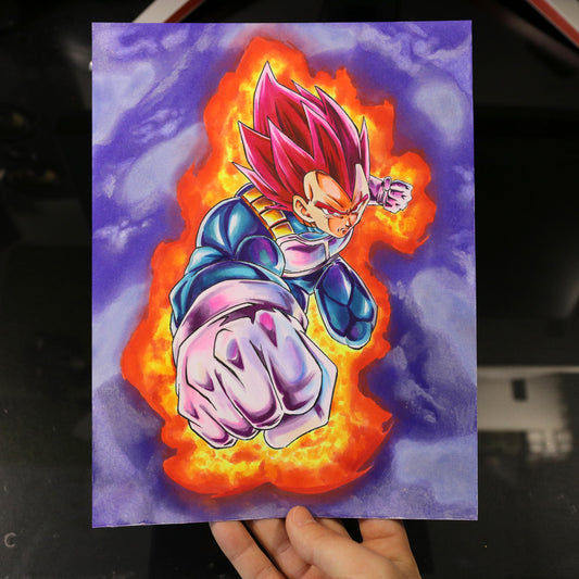 Dibujo original Vegeta SSJ God