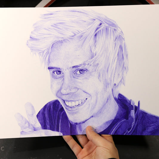 Dibujo original Rubius bolígrafo BIC
