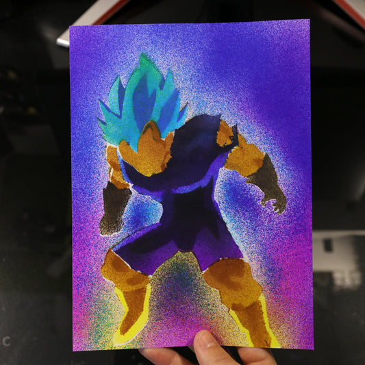 Dibujo original Vegeta Multicolor Puntillismo