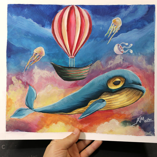 Dibujo original Ballena psicodélica