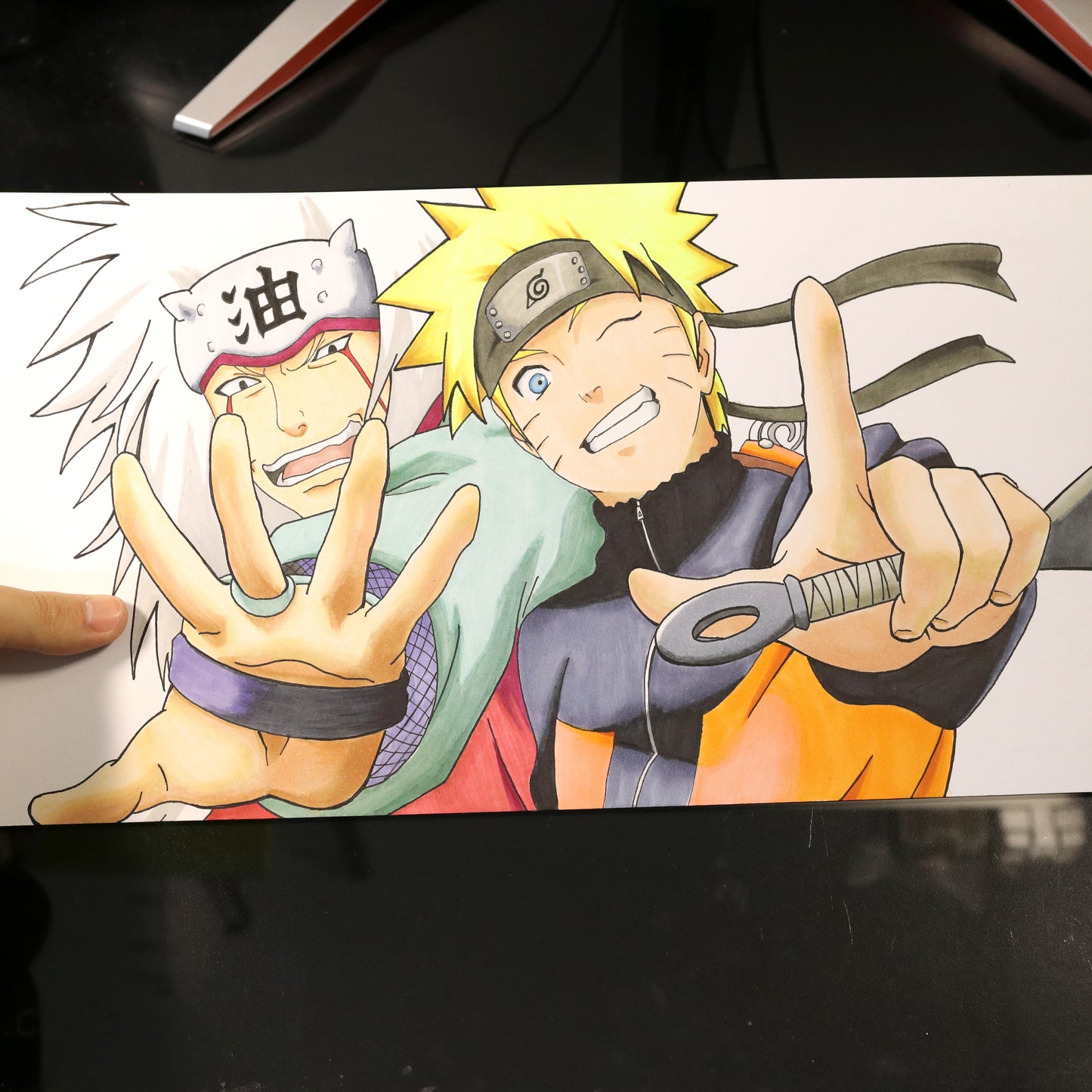 Dibujo original Naruto y Jiraya