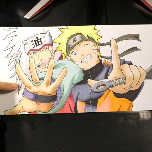 Dibujo original Naruto y Jiraya