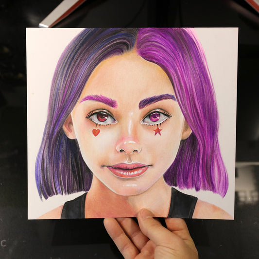 Dibujo original Chica con Pelo Bicolor
