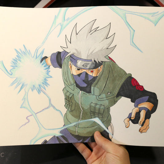 Dibujo original Kakashi con el chidori