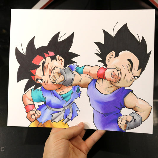 Dibujo original Goku vs Vegeta de (Dragon Ball GT)