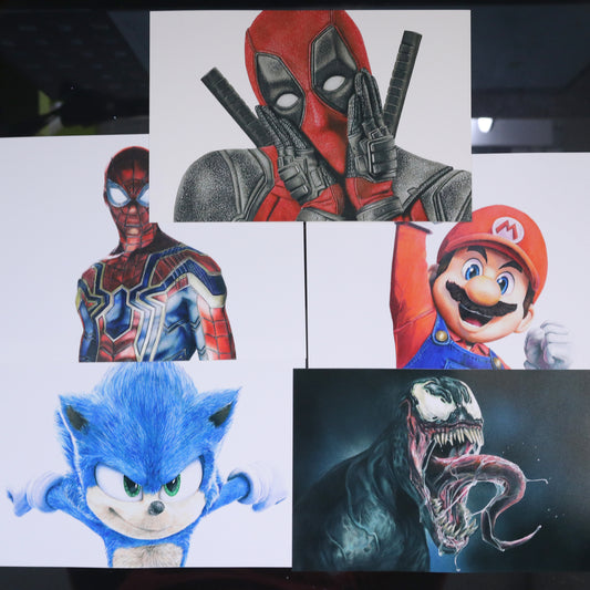 Colección dibujos realistas (5 Prints)