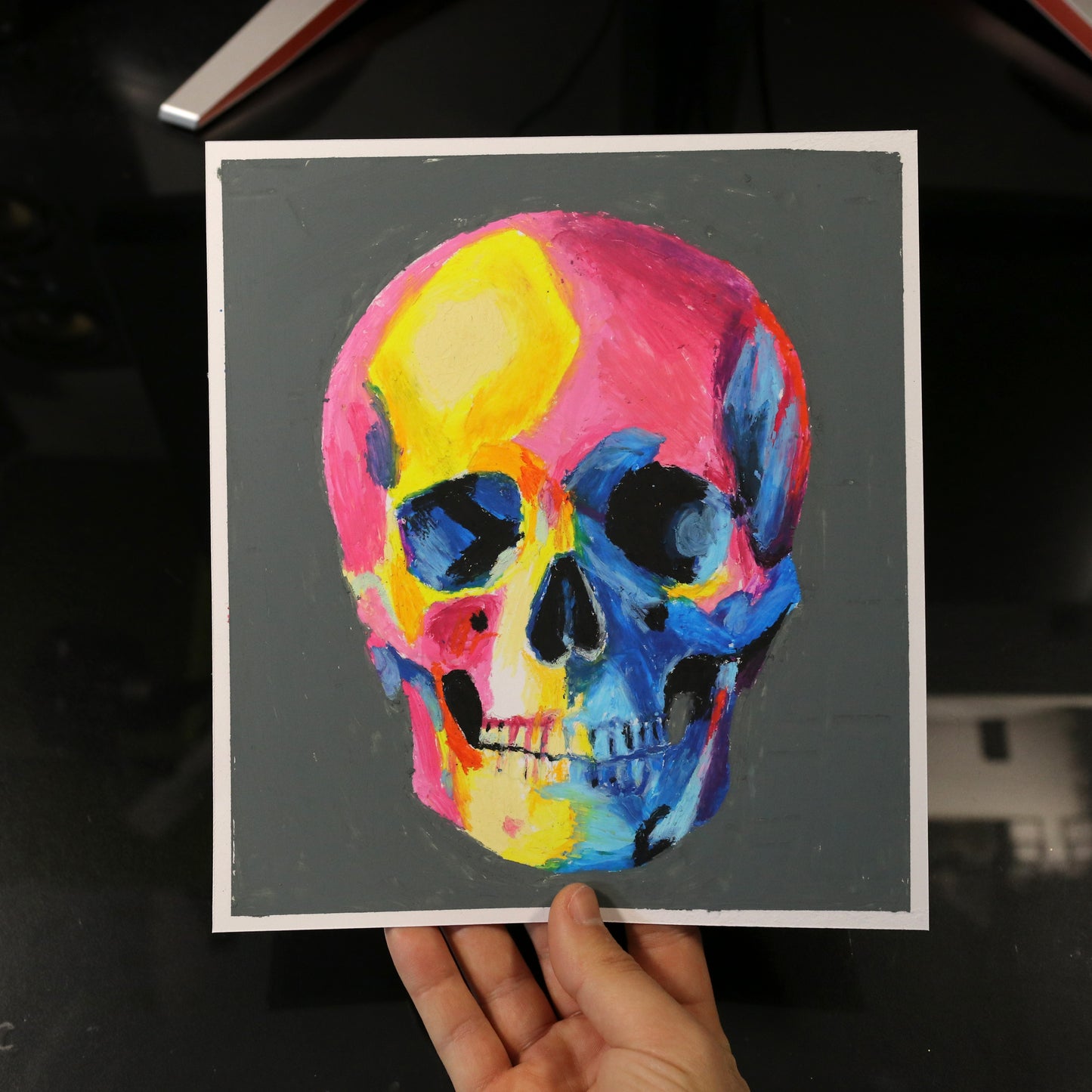 Dibujo original calavera multicolor