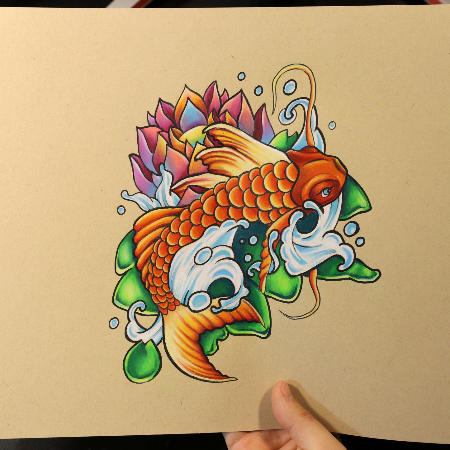 Dibujo original Carpa koi